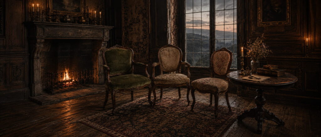 antique armchairs window heritage interior