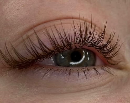 lash extensions natural look closeup