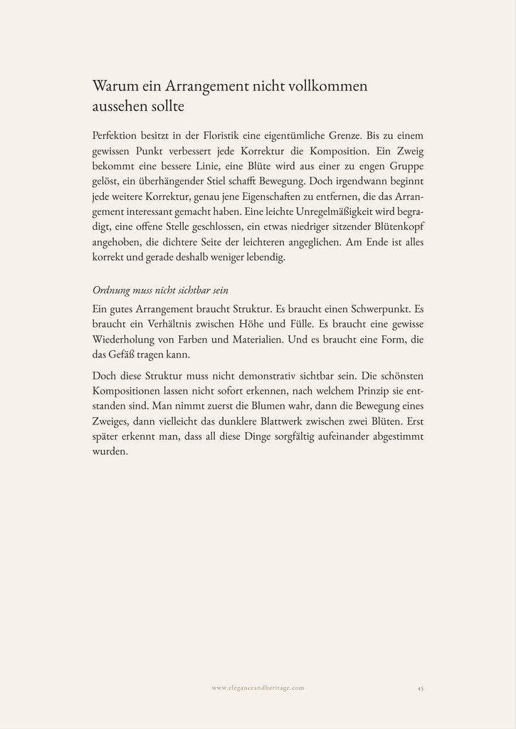 Textseite aus Die Kunst herbstlicher Arrangements